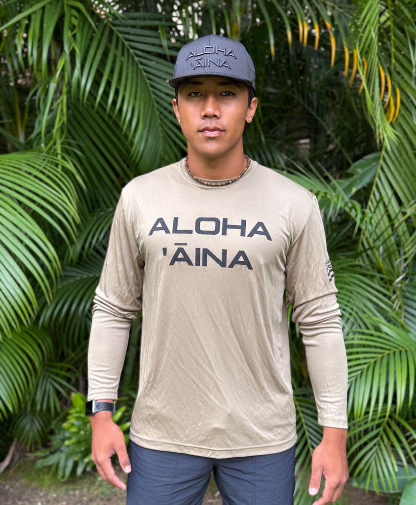 Aloha 'Āina Longsleeve Drifit Coyote Brown – Hae Hawaii