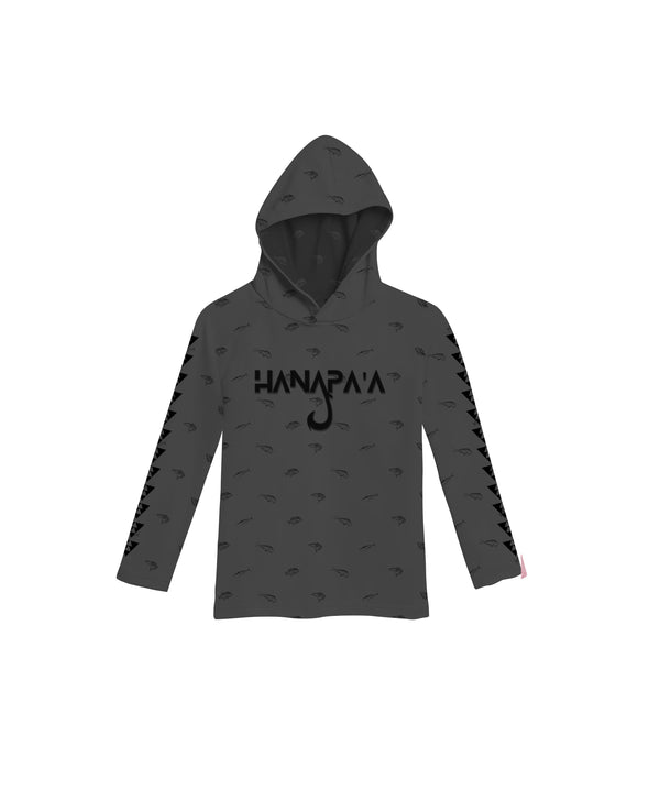 Hanapaa Gray Toddler Hooded Long Sleeve Drifit