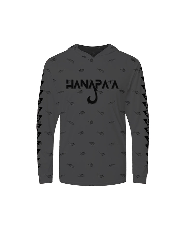 Hanapaa Gray Youth Hooded Long Sleeve Drifit