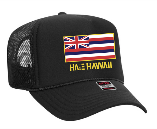 Hae Hawaii Traditional Black Trucker Hat