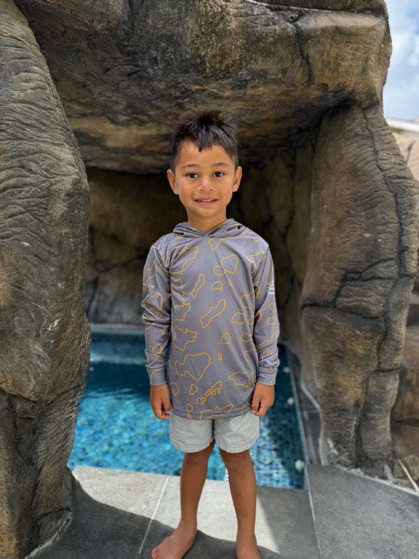 Namoku Toddler Hooded Longsleeve Drifit Gray Golden Rod