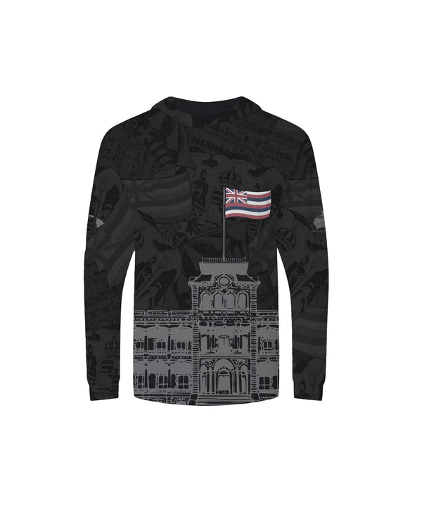 'Iolani Palace Collab Youth Hooded Longsleeve Drifit