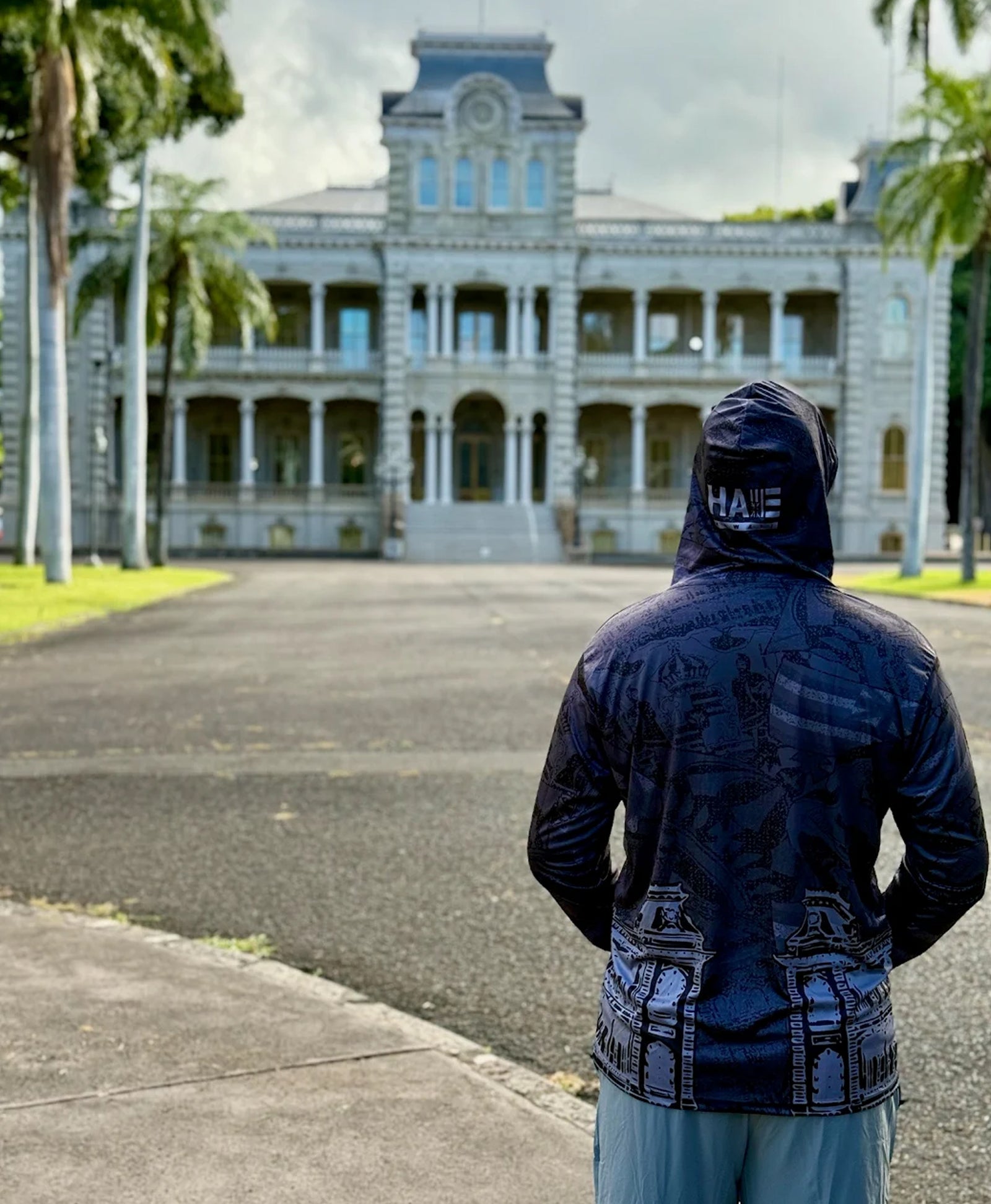 Iolani Palace Collab Hooded Longsleeve Drifit – Hae Hawaii