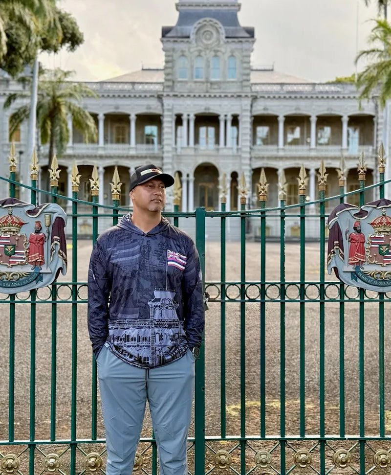 Iolani Palace Collab Hooded Longsleeve Drifit – Hae Hawaii