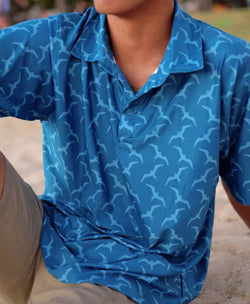 Iwa Bird Anywhere Polo Sky Blue – Hae Hawaii