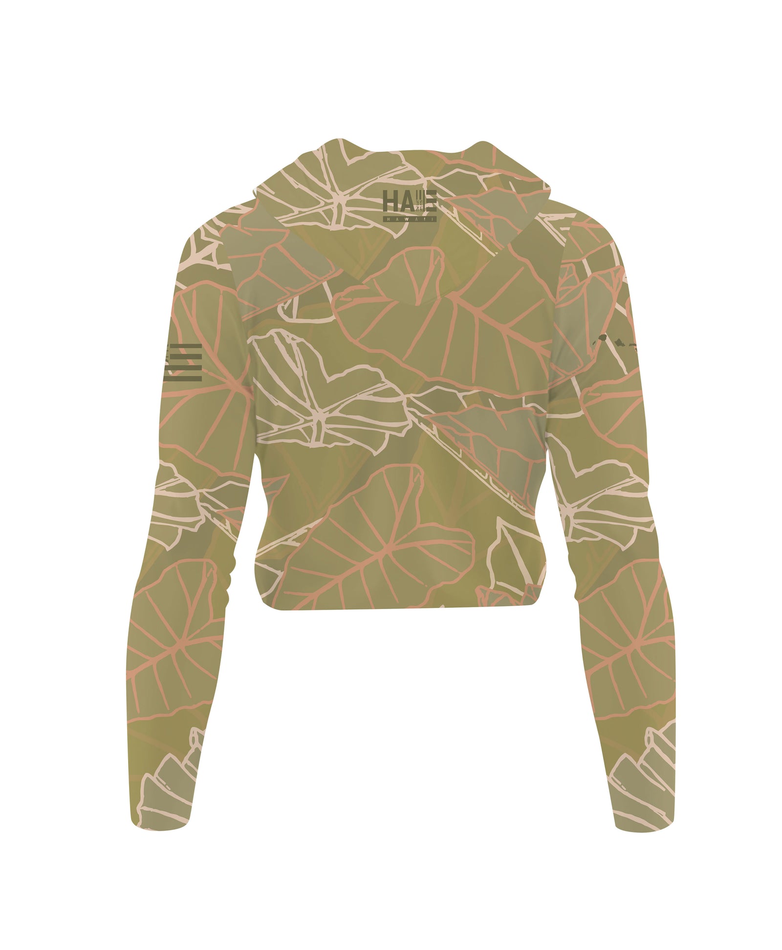 Kalo V-Neck Hooded Crop Longsleeve Drifit Taupe – Hae Hawaii