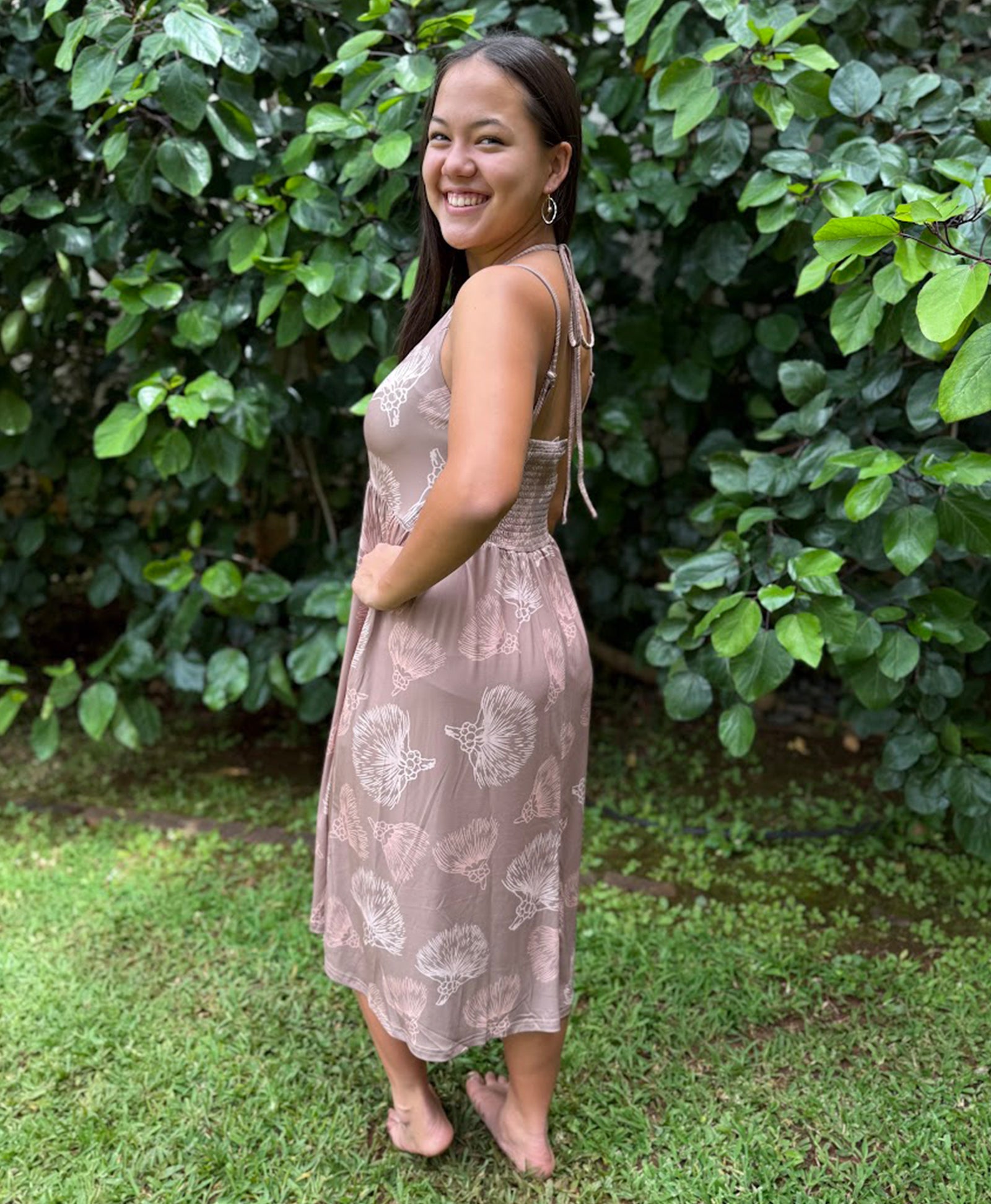 Kupulau Midi Dress 'Ōhi'a Lehua – Hae Hawaii