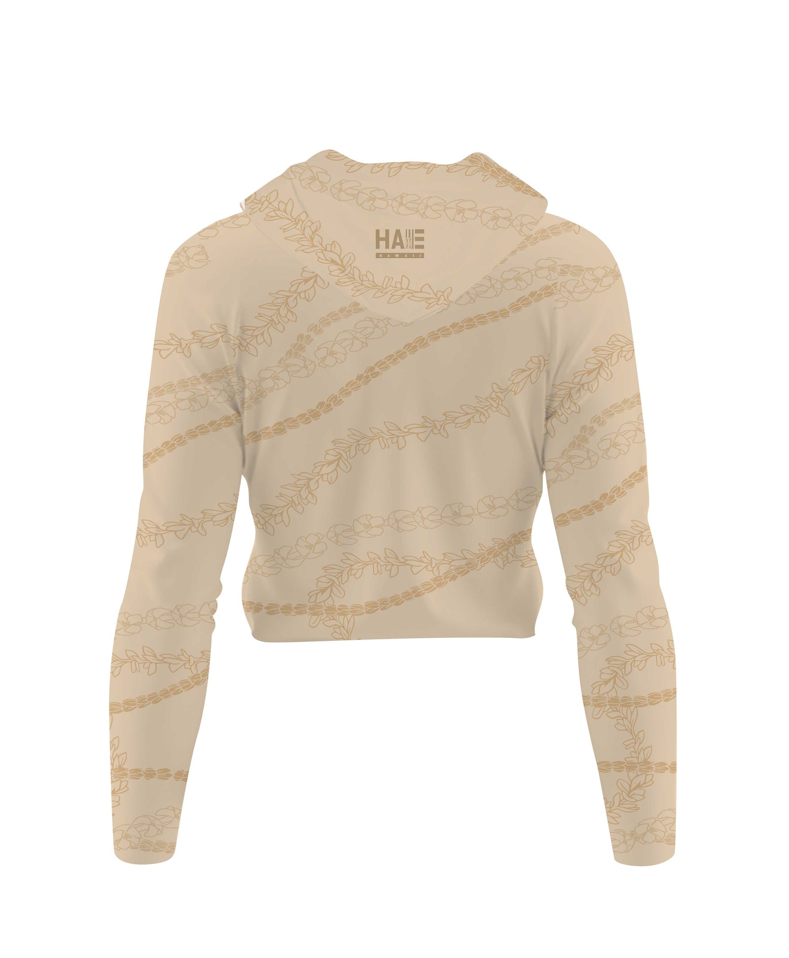 Kuulei Wahine V-Neck Hooded Crop Longsleeve Drifit Desert Sand