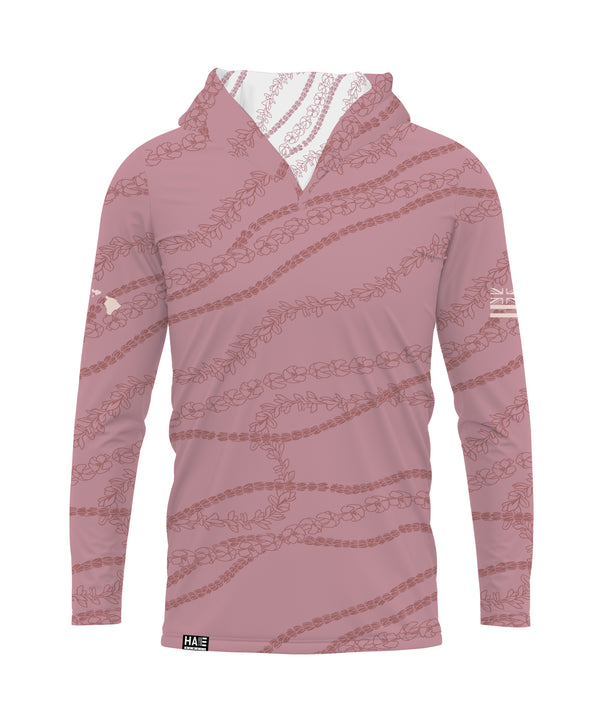 Kuulei Wahine V-Neck Hooded Longsleeve Drifit Desert Pink