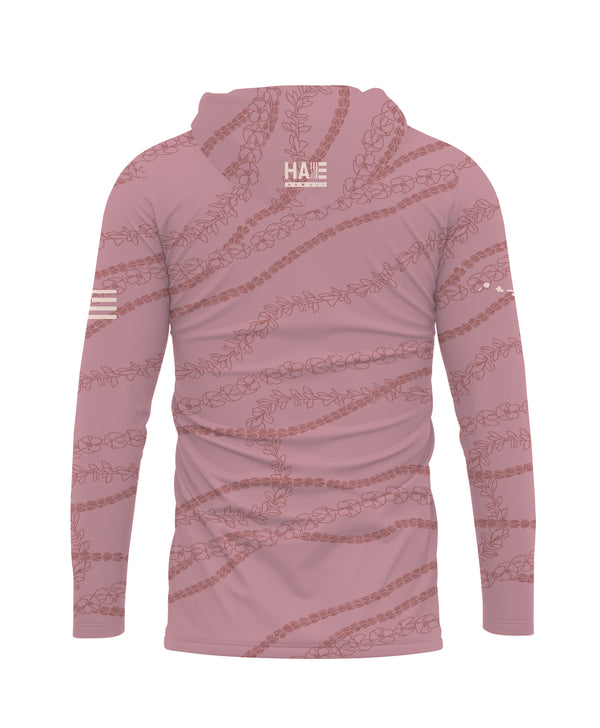 Kuulei Wahine V-Neck Hooded Longsleeve Drifit Desert Pink