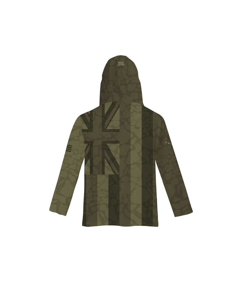 Hae Hawaii Toddler Hooded Long Sleeve Drifit Namoku Camo Olive