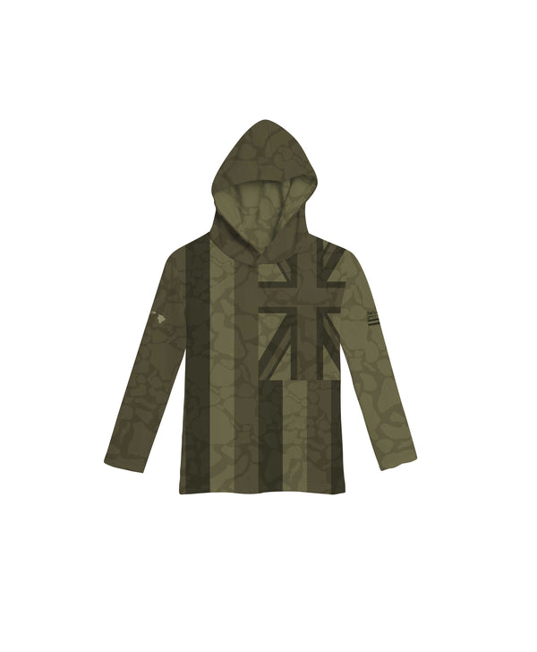 Hae Hawaii Toddler Hooded Long Sleeve Drifit Namoku Camo Olive