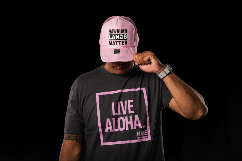 Hawaiian Lands Matter Maui Pink Trucker Hat