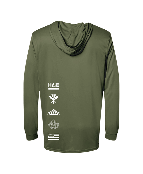 Mauka to Makai Hooded Longsleeve Drifit Olive