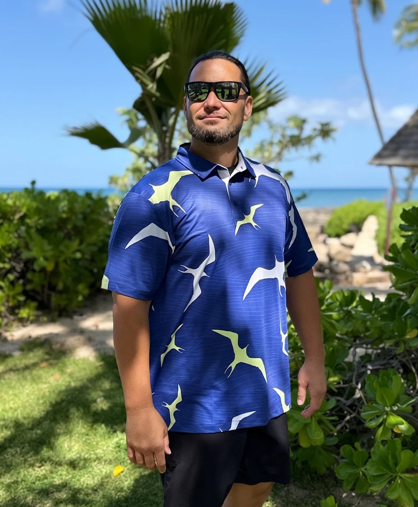 Na Iwa Waves Anywhere Polo in Navy – Hae Hawaii
