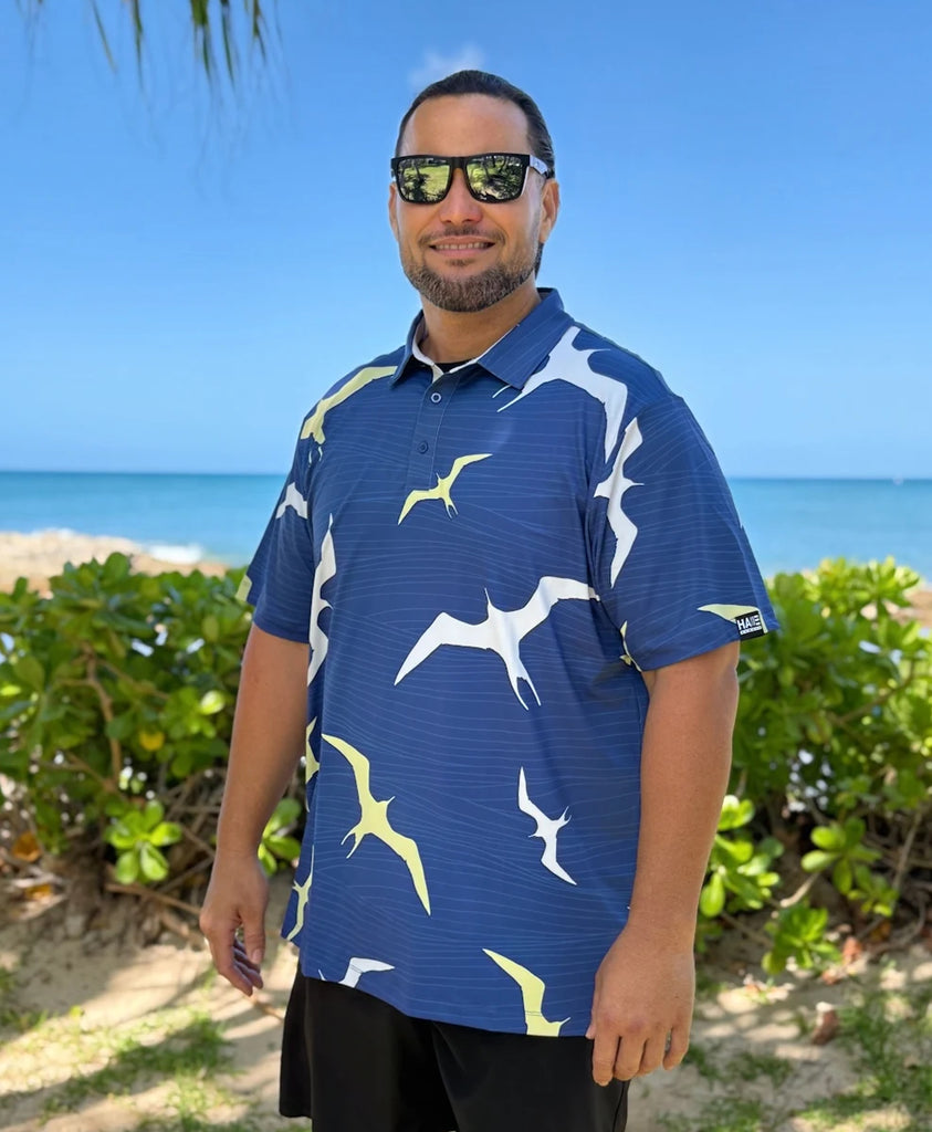 Na Iwa Waves Anywhere Polo in Navy – Hae Hawaii
