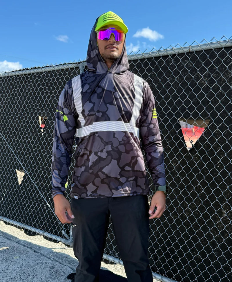 Namoku Reflective Hooded Longsleeve Drifit Black Neon