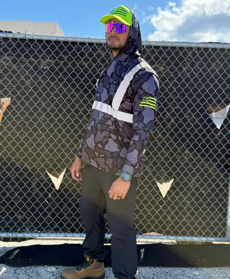 Namoku Reflective Hooded Longsleeve Drifit Black Neon
