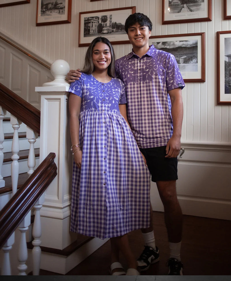 palaka dress Palaka Kuiki Aulani Midi Dress Kula Lavender – Hae Hawaii