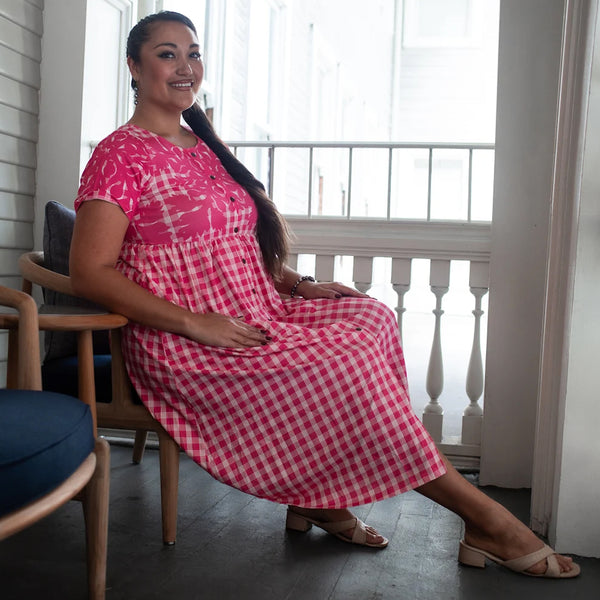 Palaka Kuiki Aulani Midi Dress Loke Pink – Hae Hawaii