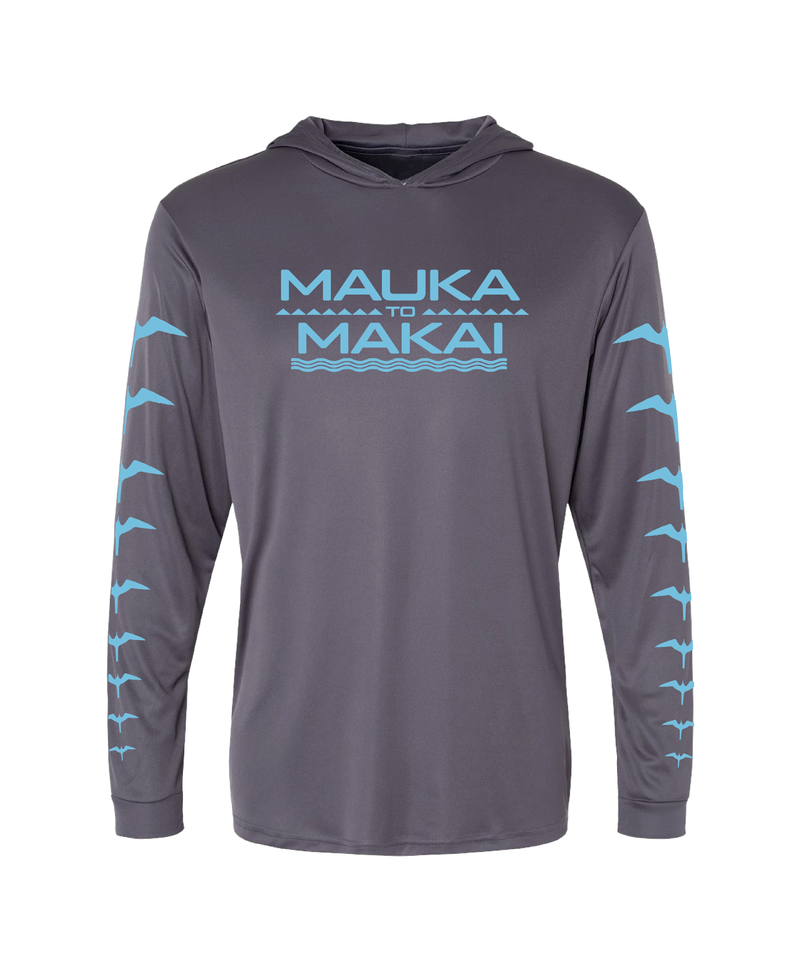 Mauka to Makai Hooded Long Sleeve Drifit Charcoal Gray