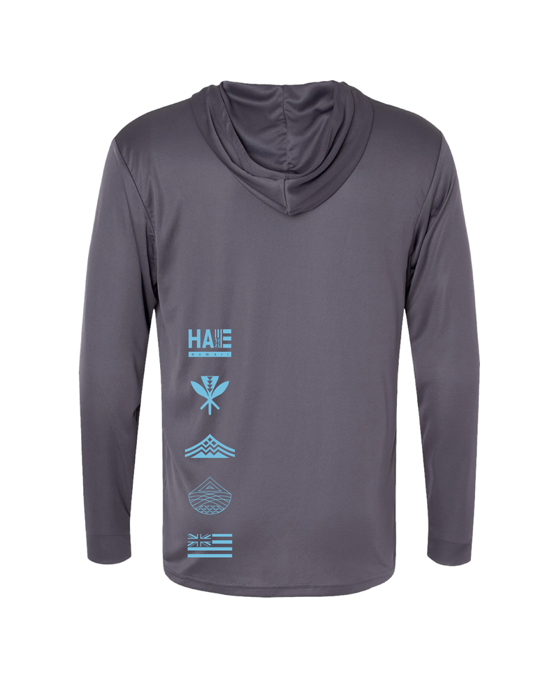 Mauka to Makai Hooded Long Sleeve Drifit Charcoal Gray