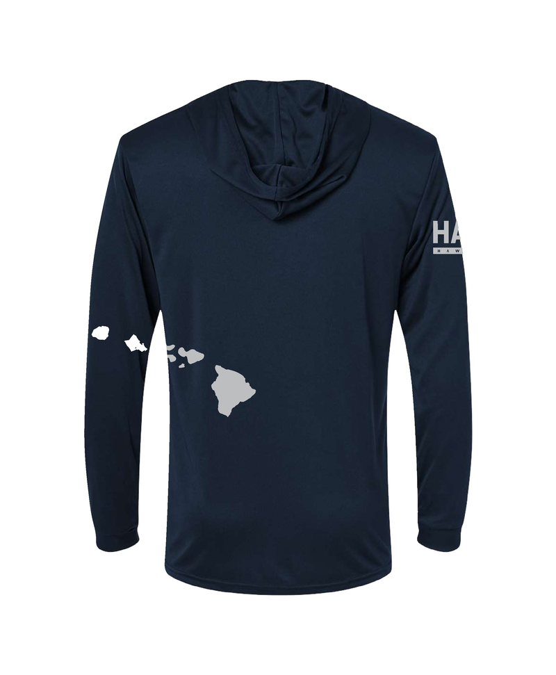 Kamehameha Navy Hooded Long Sleeve Drifit