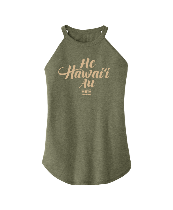 He Hawaii Au Military Green Rocker Tank