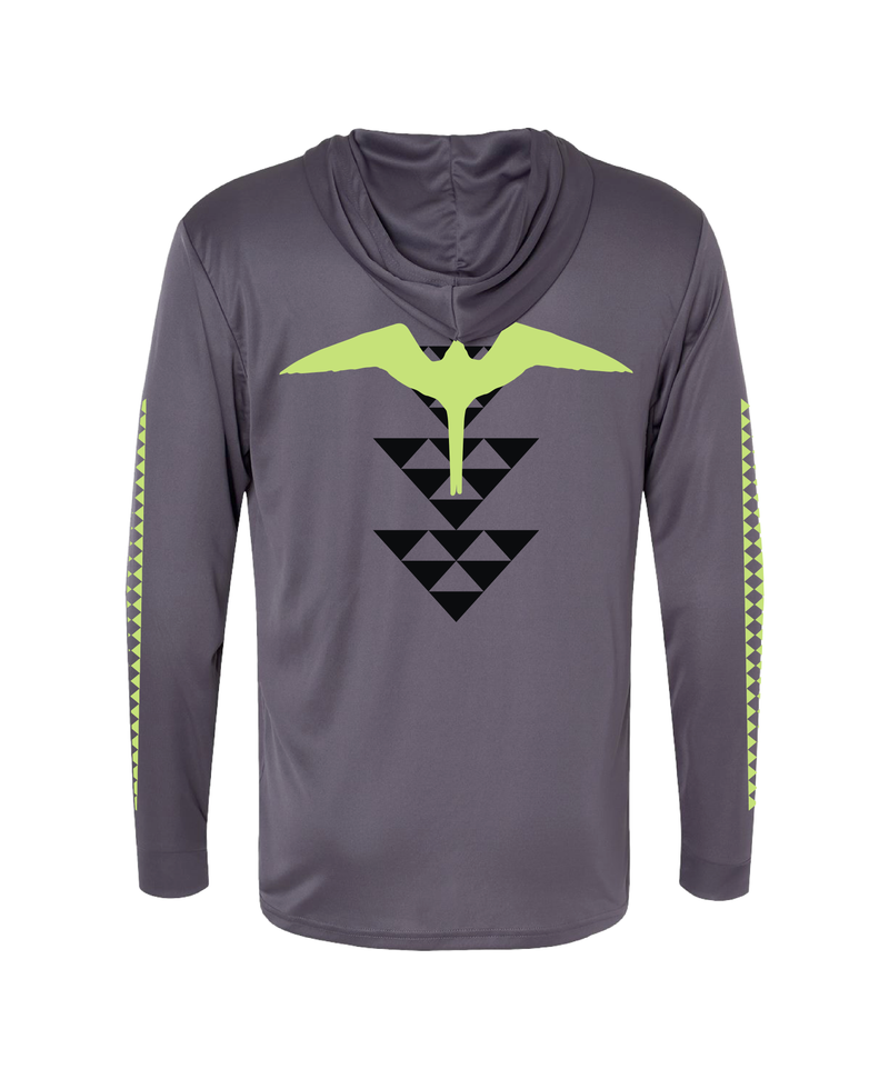 'Iwa Birds Hooded Longsleeve Drifit Charcoal