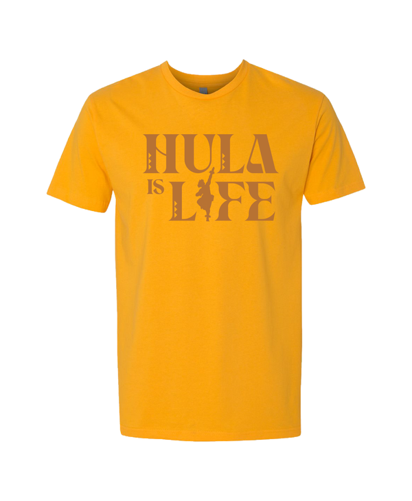HULA is LIFE T-Shirt Ochre Yellow Heather