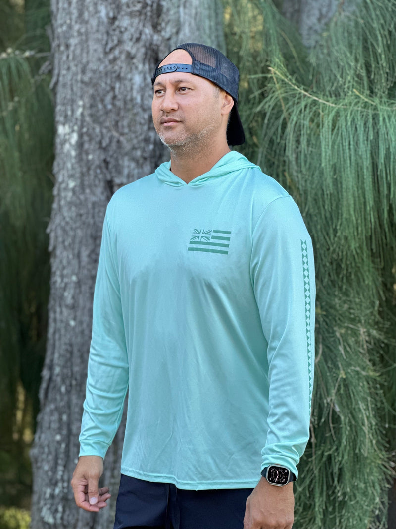 'Iwa Birds Hooded Longsleeve Drifit Mint