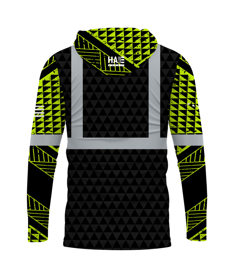 Reflective Jackets Rave Triangles Ulana Triangles Reflective Hooded Longsleeve Drifit Black Neon – Hae Hawaii