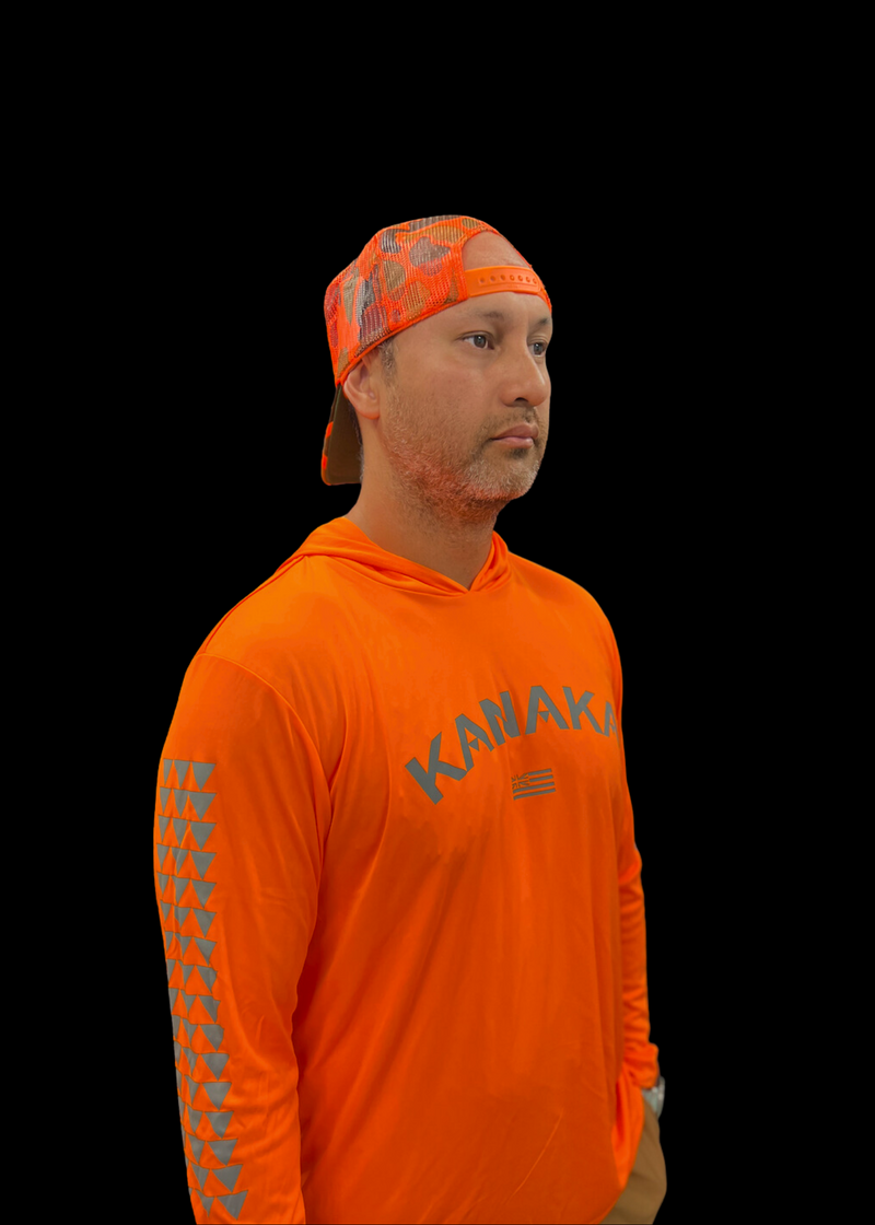 Kanaka Hooded Long Sleeve Drifit Safety Orange