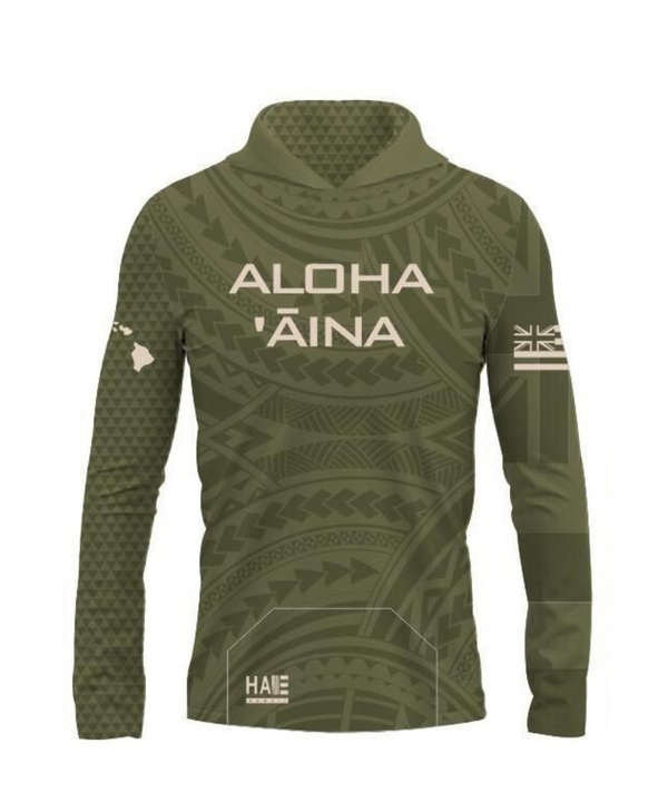 Aloha Aina Sublimated Hooded Long Sleeve Drifit