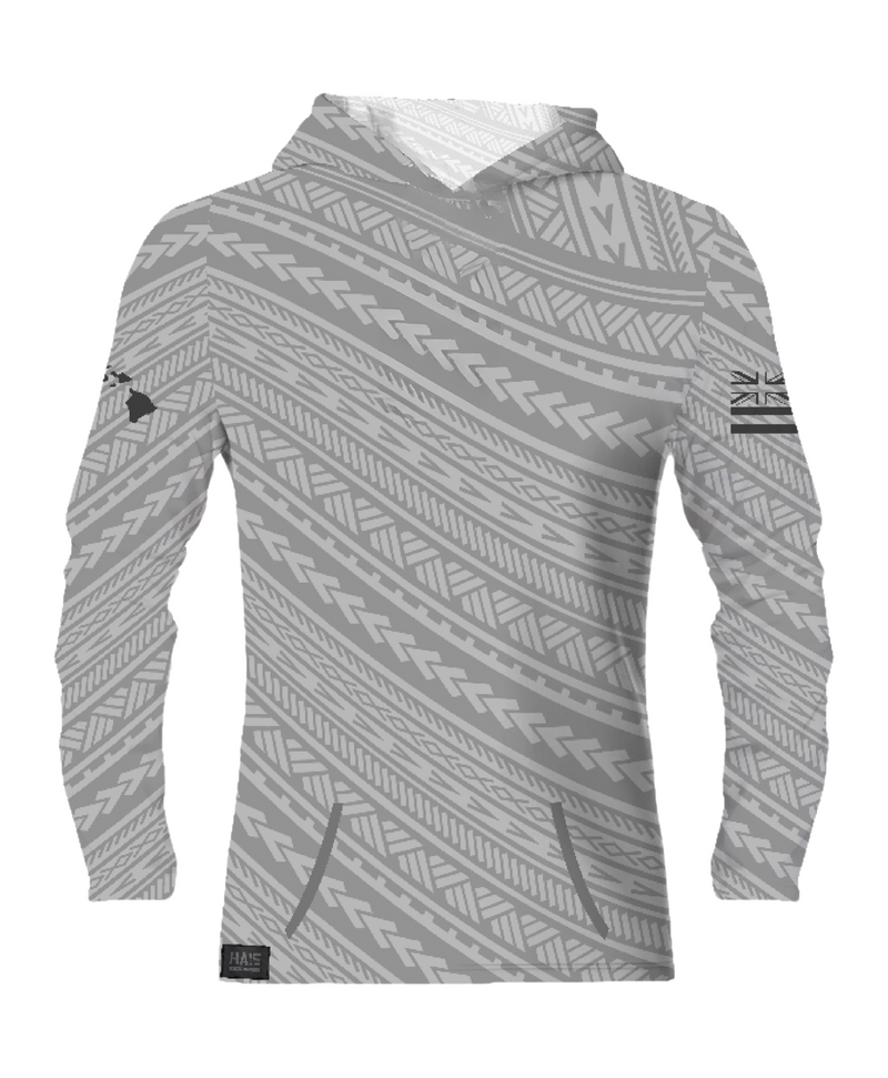 Kakau Gray Sublimated Hooded Long Sleeve Drifit