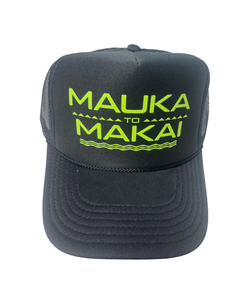 Mauka To Makai Black Trucker Hat