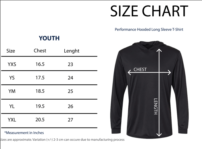 Hae Hawaii Youth Hooded Long Sleeve Drifit Black & White