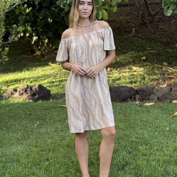 boho chic off the shoulder dress Wahine Off the Shoulder Dress Kahelelani – Hae Hawaii