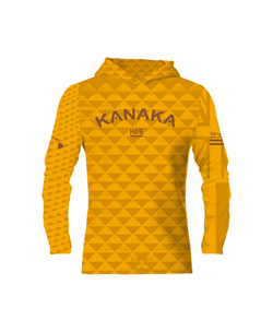 Kanaka Youth  Sublimated Hooded Long Sleeve Drifit Mustard