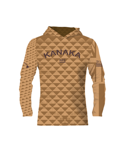 Kanaka Youth Sublimated Hooded Long Sleeve Drifit Brown