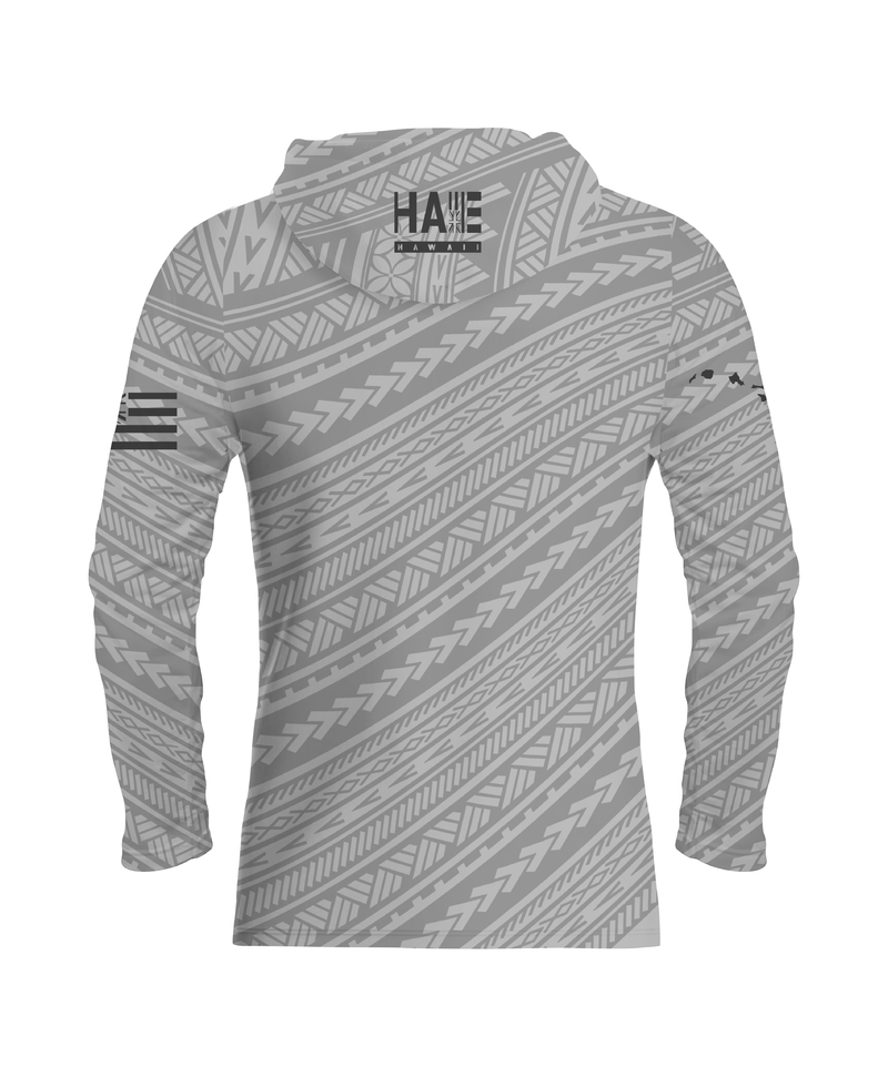 Kakau Gray Sublimated Hooded Long Sleeve Drifit