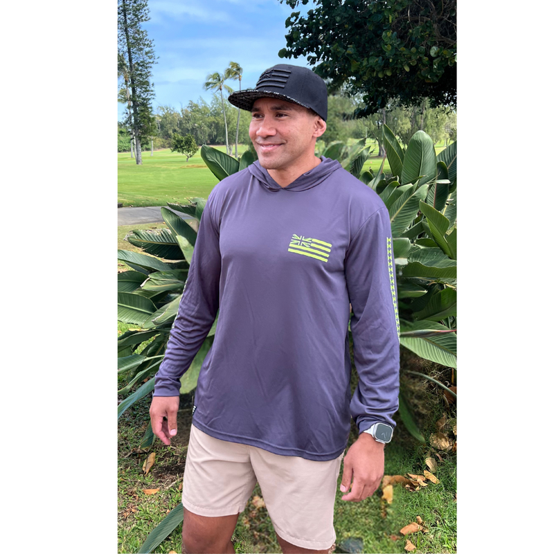 'Iwa Birds Hooded Longsleeve Drifit Charcoal