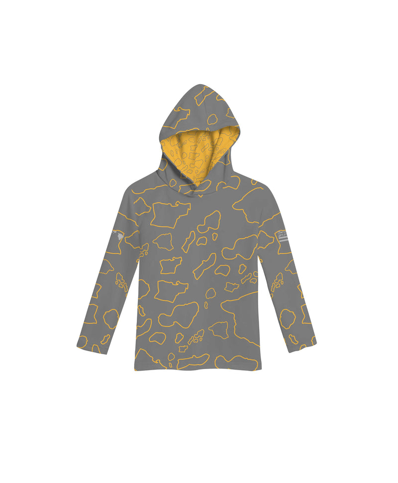 Namoku Toddler Hooded Longsleeve Drifit Gray Golden Rod