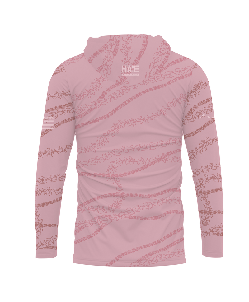 Kuulei Wahine V-Neck Hooded Longsleeve Drifit Desert Pink