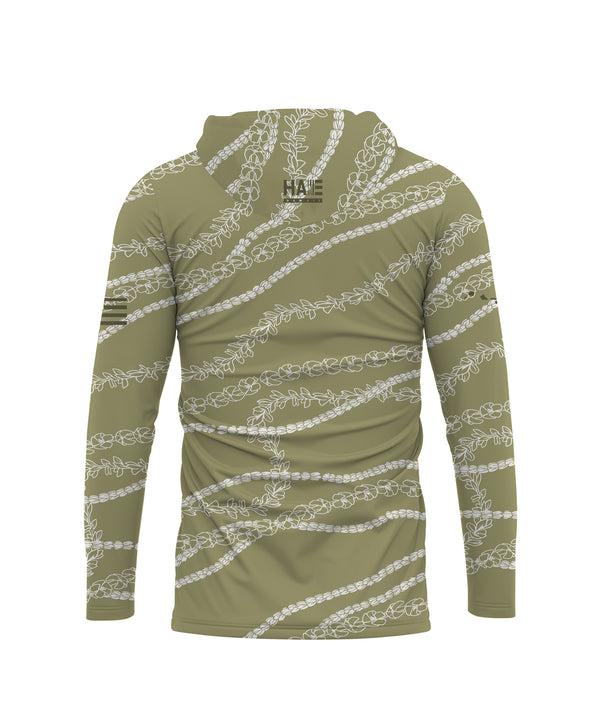 Kuulei Wahine V-Neck Hooded Longsleeve Drifit Sage