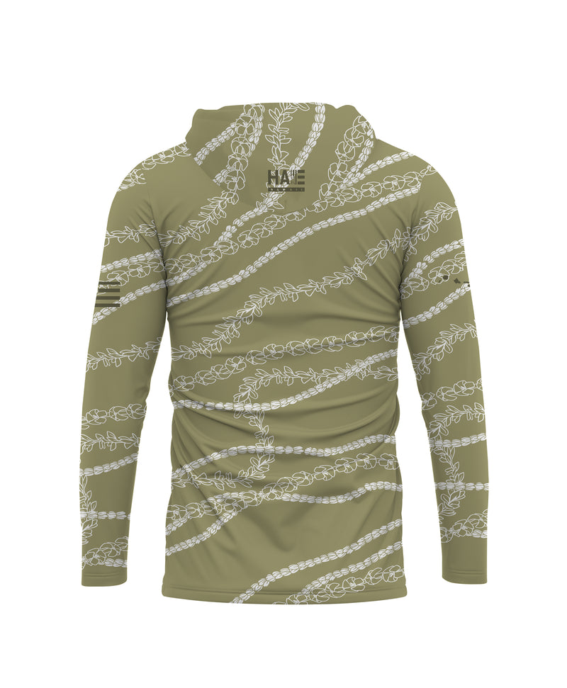 Kuulei Wahine V-Neck Hooded Longsleeve Drifit Sage
