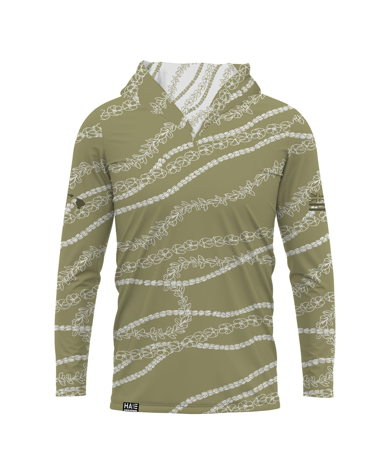 Kuulei Wahine V-Neck Hooded Longsleeve Drifit Sage