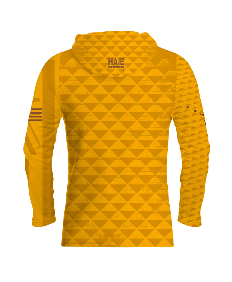 Kanaka Sublimated Hooded Long Sleeve Drifit Mustard