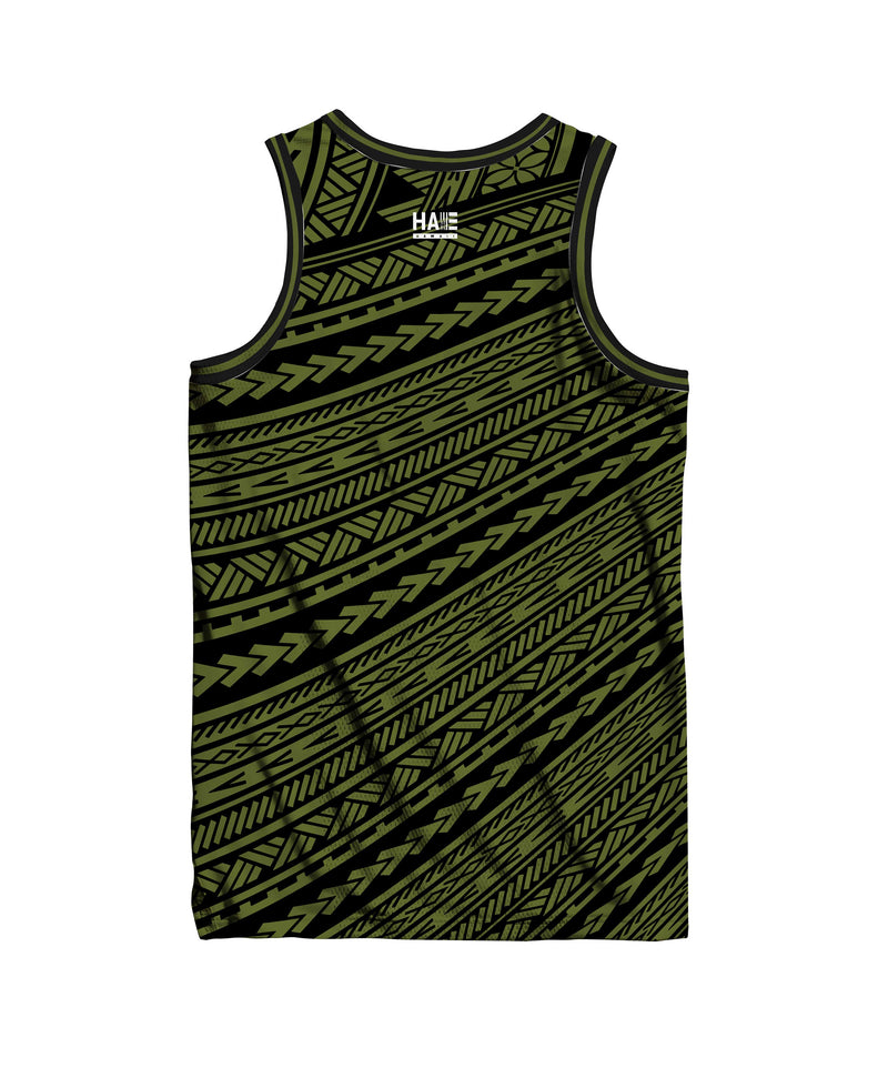 Aloha Aina Jersey Tank Olive Green