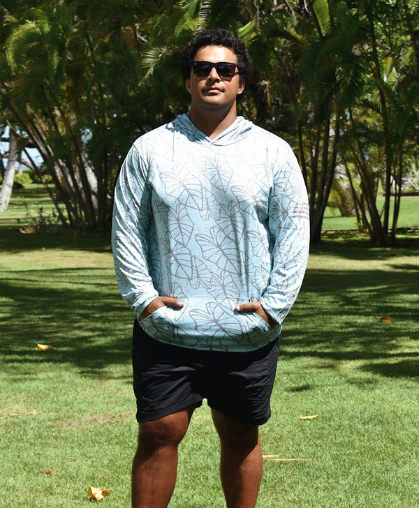 Oha Kalo Hooded Long Sleeve Drifit Seafoam Gray